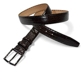 B04 Marcello Chocolate Men's Leather Embossed Croc Belt
