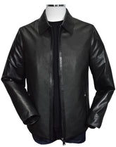 J231 Black Chain Link Leather Coat