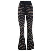 Gold Studded Detailed Straight Leg Jeans