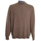 Merino Wool Mock Neck Quarter Zip Sweater