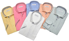 W017L Pink Boardwalk Cotton Linen Sport Shirt LS