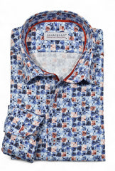 W156 Navy Red Grid