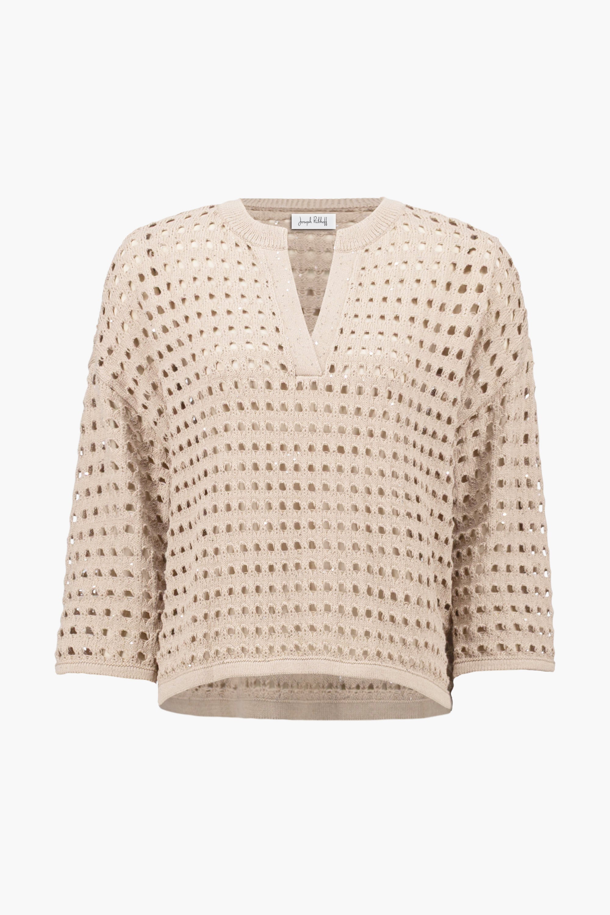 Cotton Blend Open Stitch Sweater