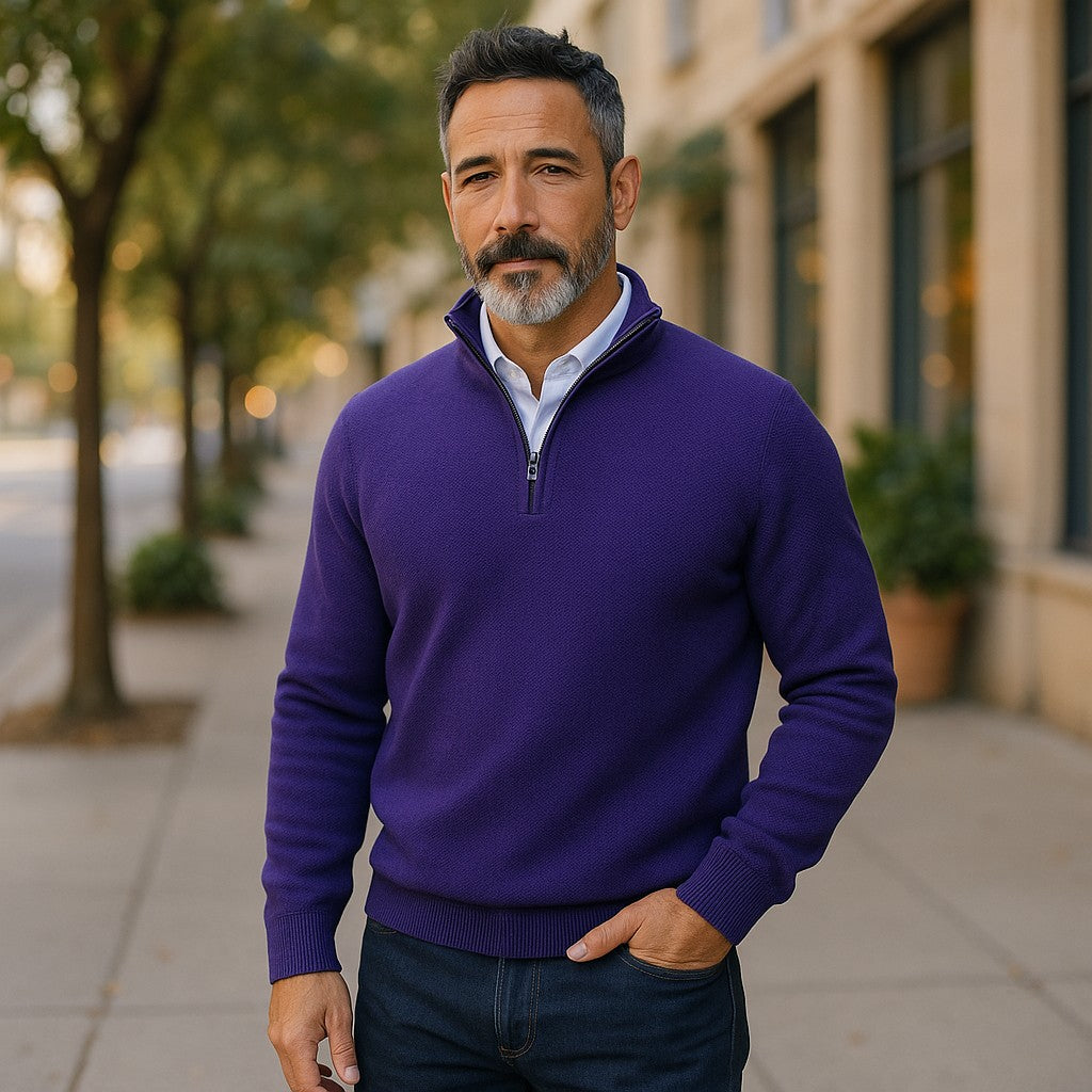 562 Marcello Plum Exclusive Quarter Zip