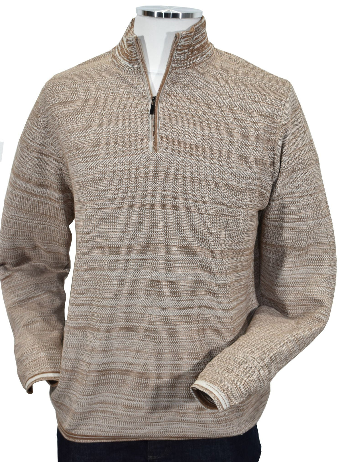 869T Missino Mixed Zip Mock