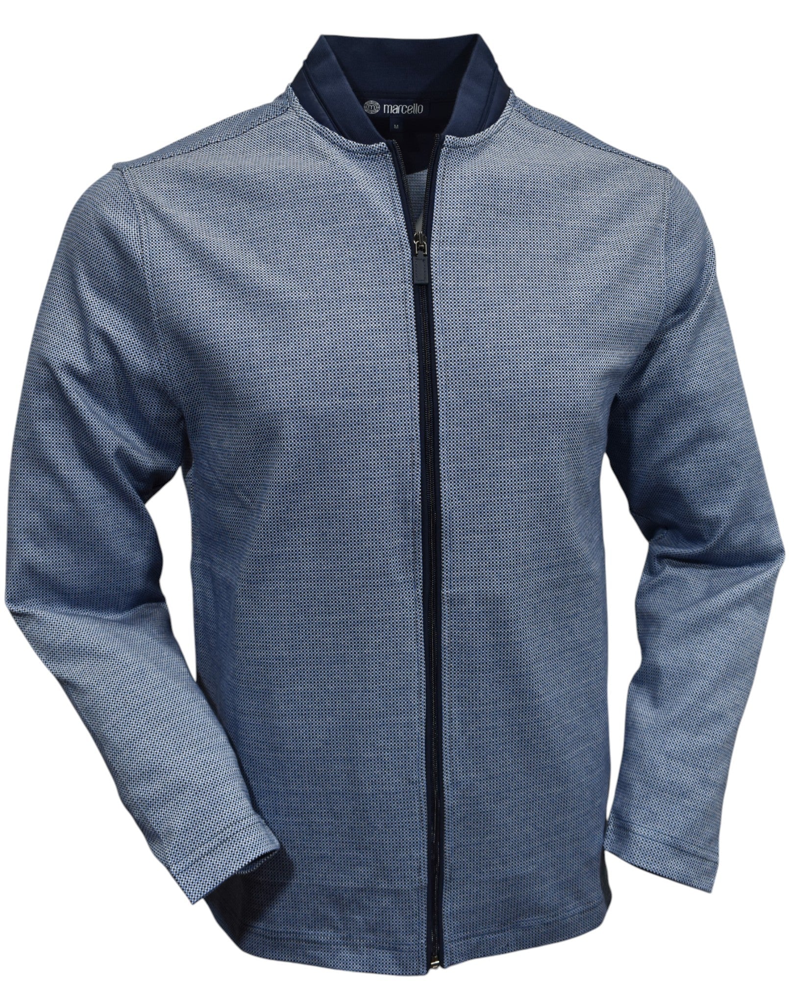 953J Navy Check Orleans Cardigan