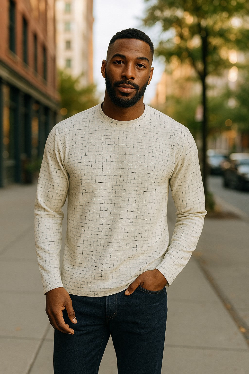964 Ivory Splinter Pullover