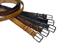 B04 Marcello Chocolate Men's Leather Embossed Croc Belt