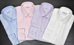 DS100B Blue Fine Piquet Dress Shirt