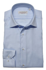 DS100B Blue Fine Piquet Dress Shirt