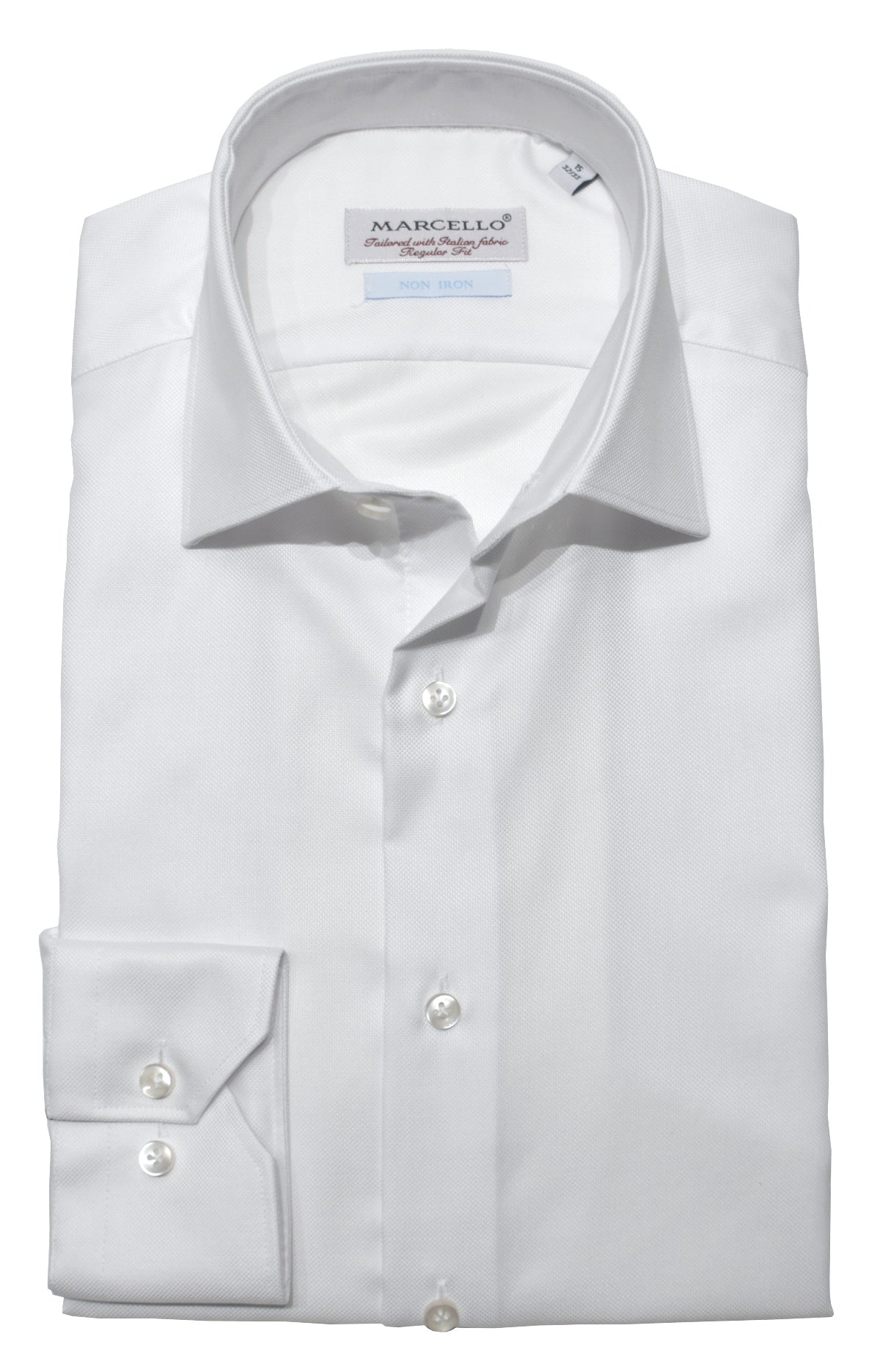 DS100W White Fine Piquet Dress Shirt