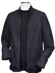 J227 Navy Reversible Suede/Leather Amalfi Coat