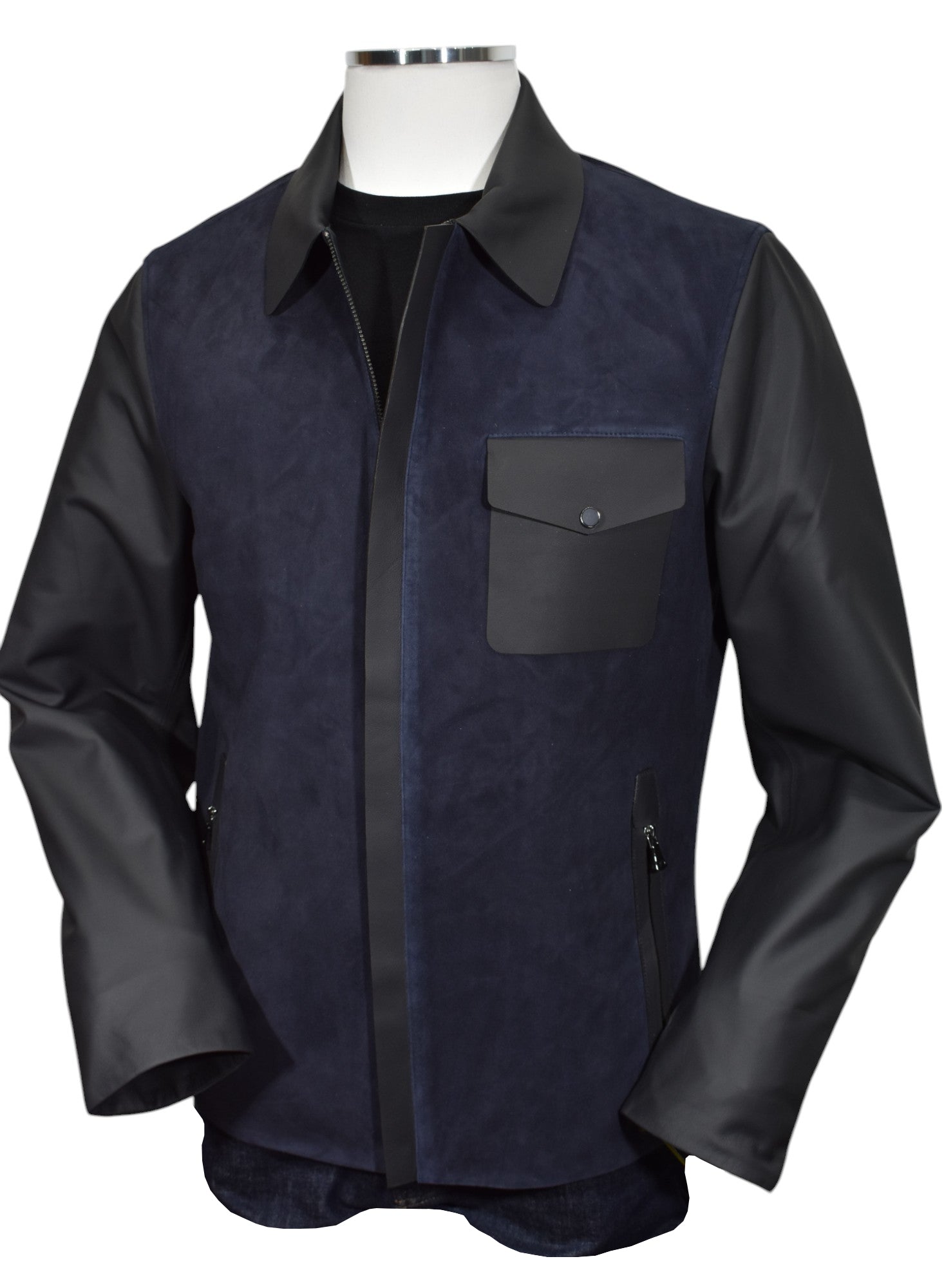 J235 Suede & Leather Engineered Coat