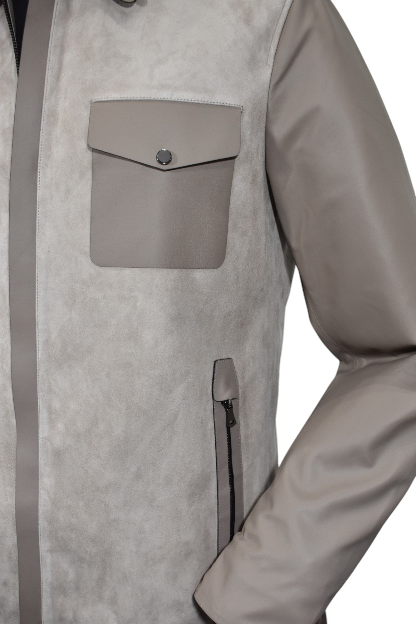 J235 Suede & Leather Engineered Coat