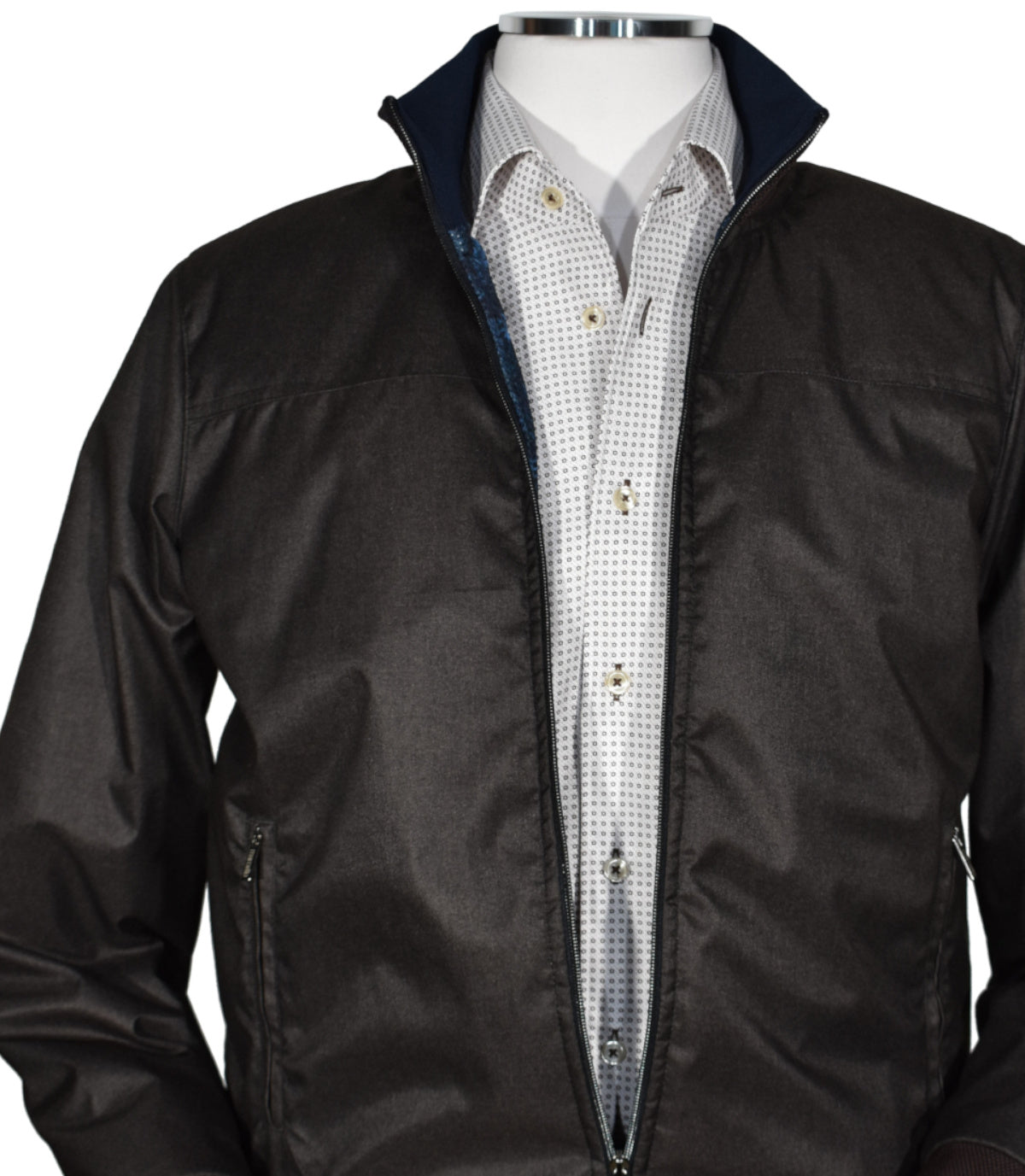 J413 Mocha Microfiber Bomber