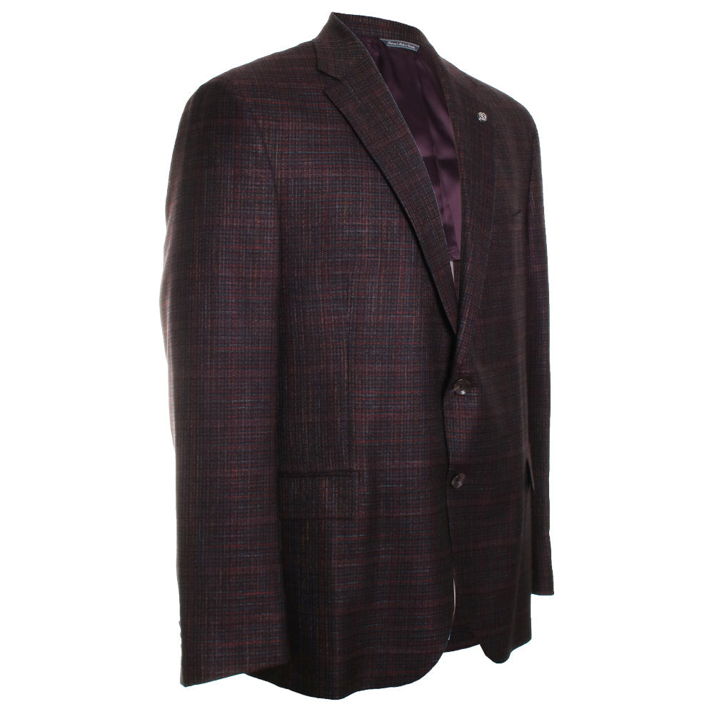 Midland Burgundy Plaid Sport Coat