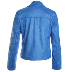 Foiled Faux Suede Moto Jacket