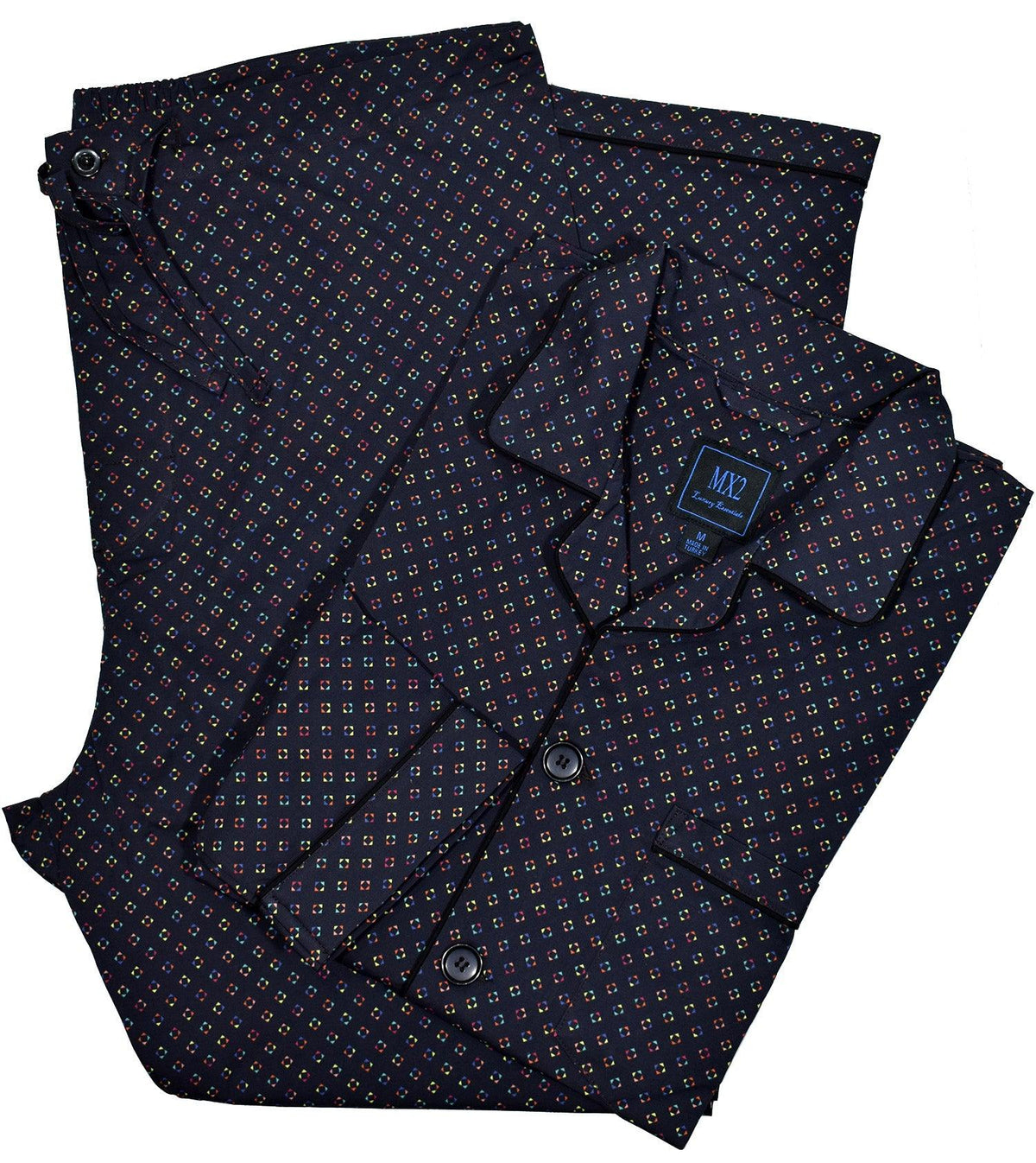 MP004 Black Multi Neat Pajama