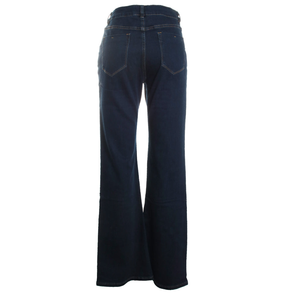 Diagonal Button Trim Denim Jean