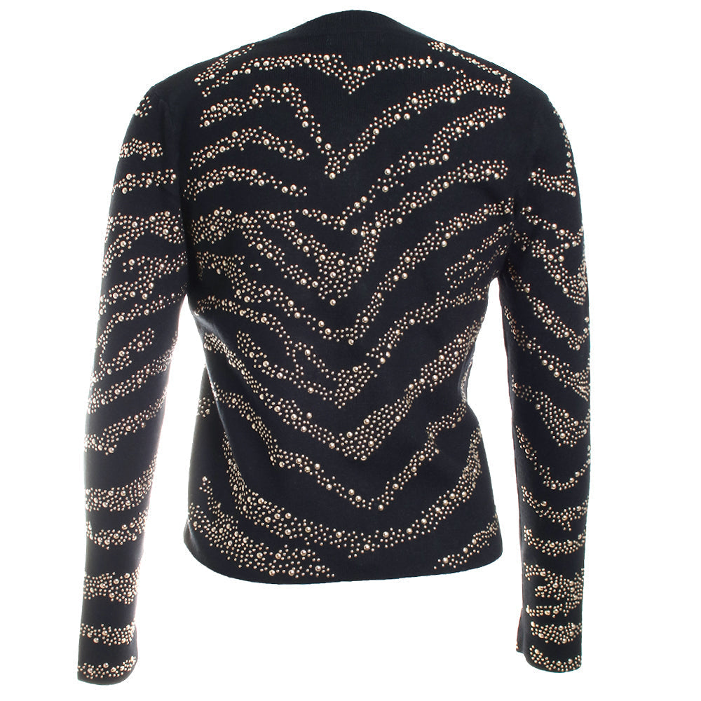 Gold Studded Details Knit Jacket