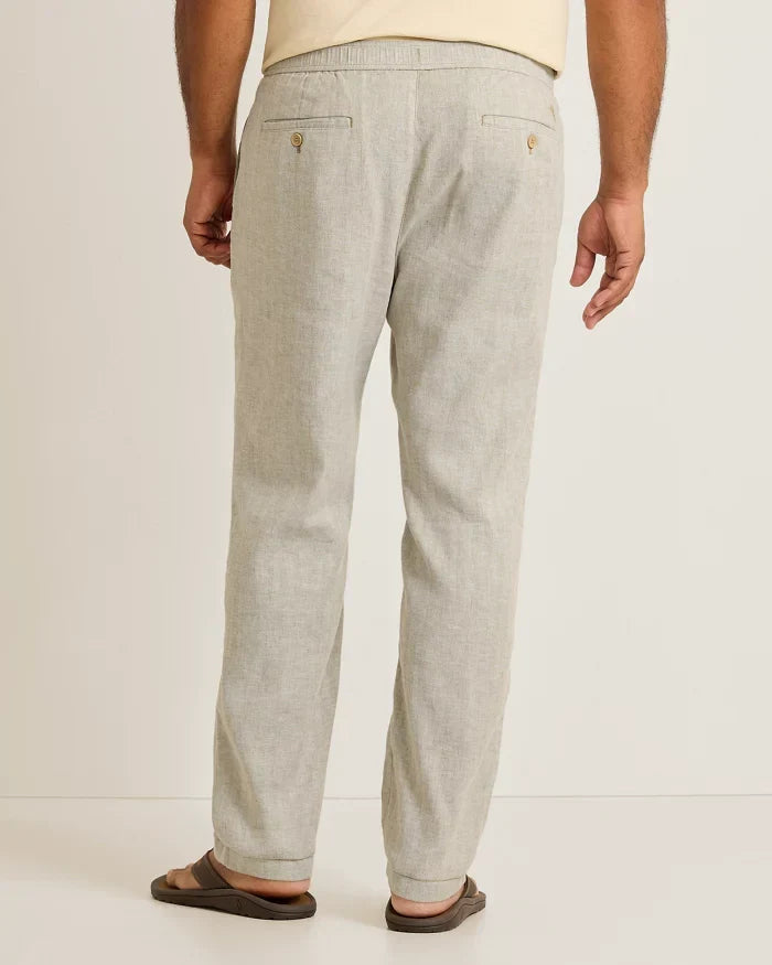 Beach Coast Stretch-Linen E-Waist Pants
