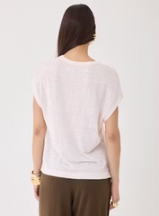 Stretch Linen Sleeveless Scoopneck