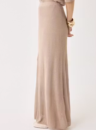 Linen Rib Knit Maxi Skirt