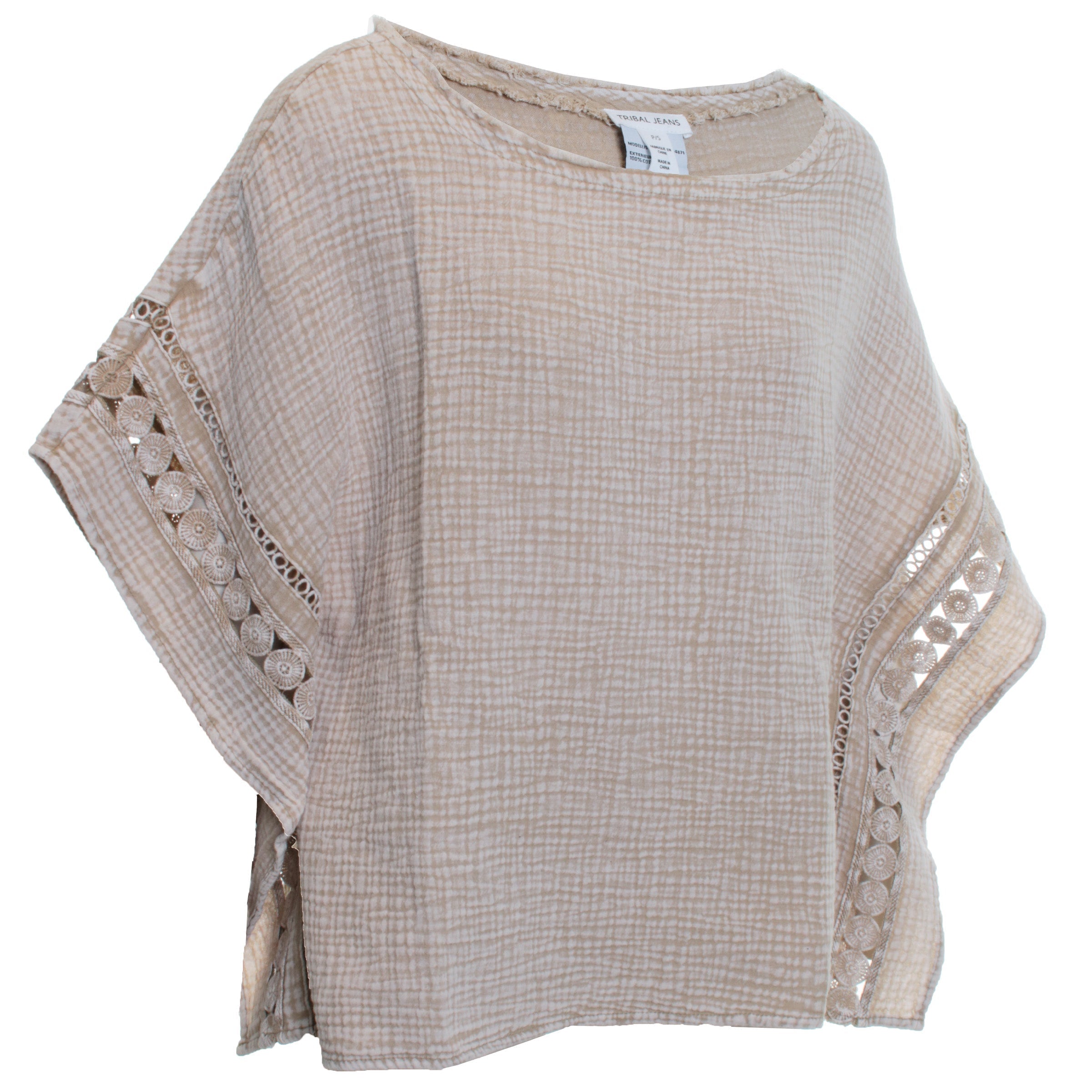 Kaftan Blouse w/ Fancy Trims