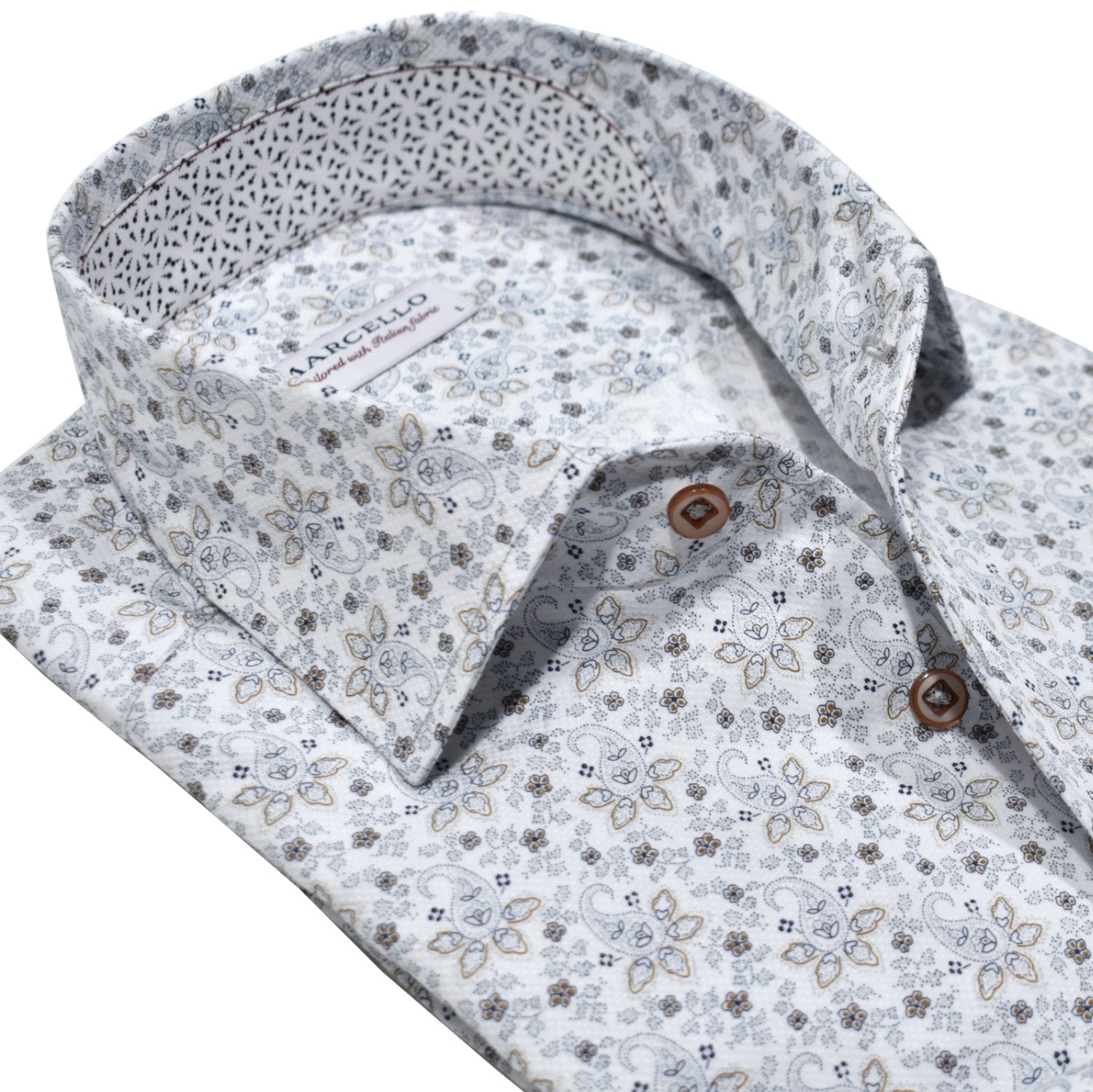 W949R Slate Paisley Roll Collar