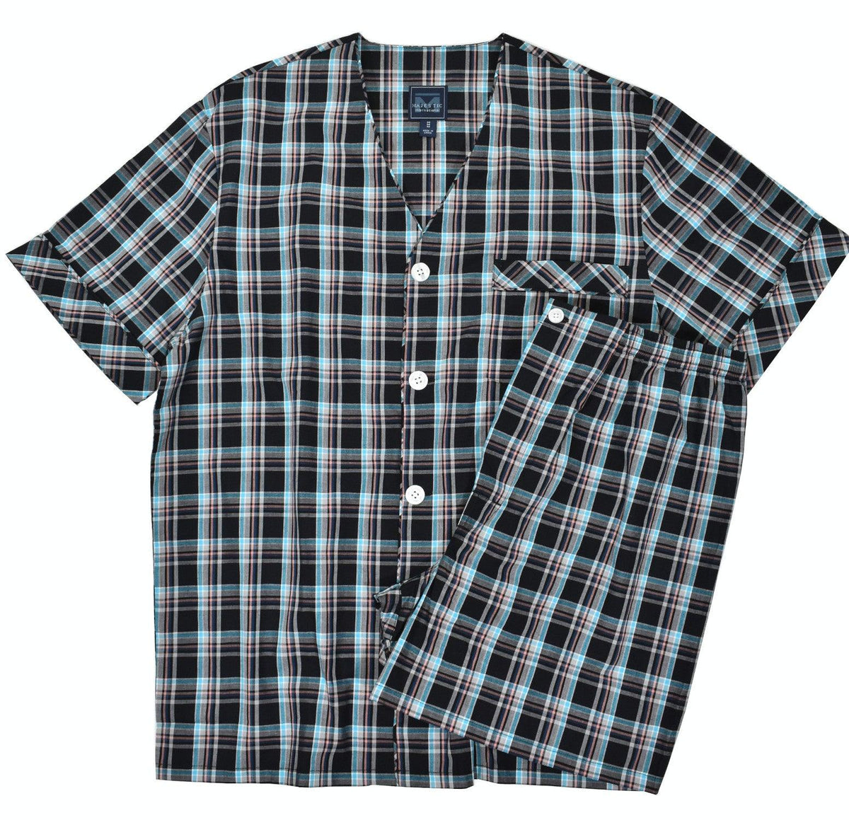 ZM1253-3 Black Plaid Shorty Pajama