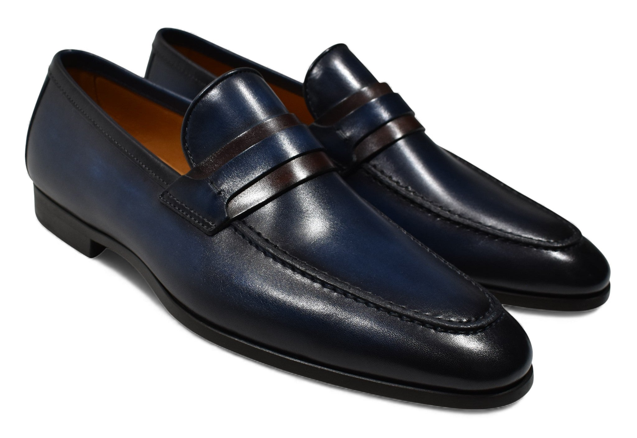 ZM23822N Magnanni Daniel Cuero Navy Brown