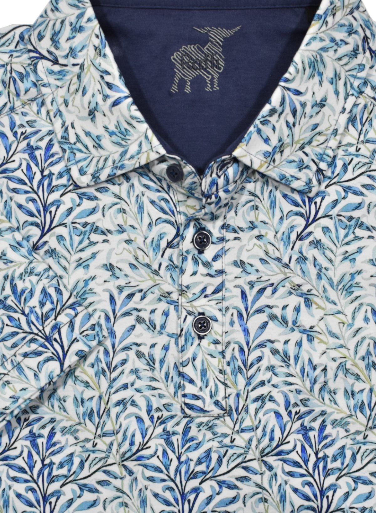 ZR24146 Raffi Indigo Floral Polo