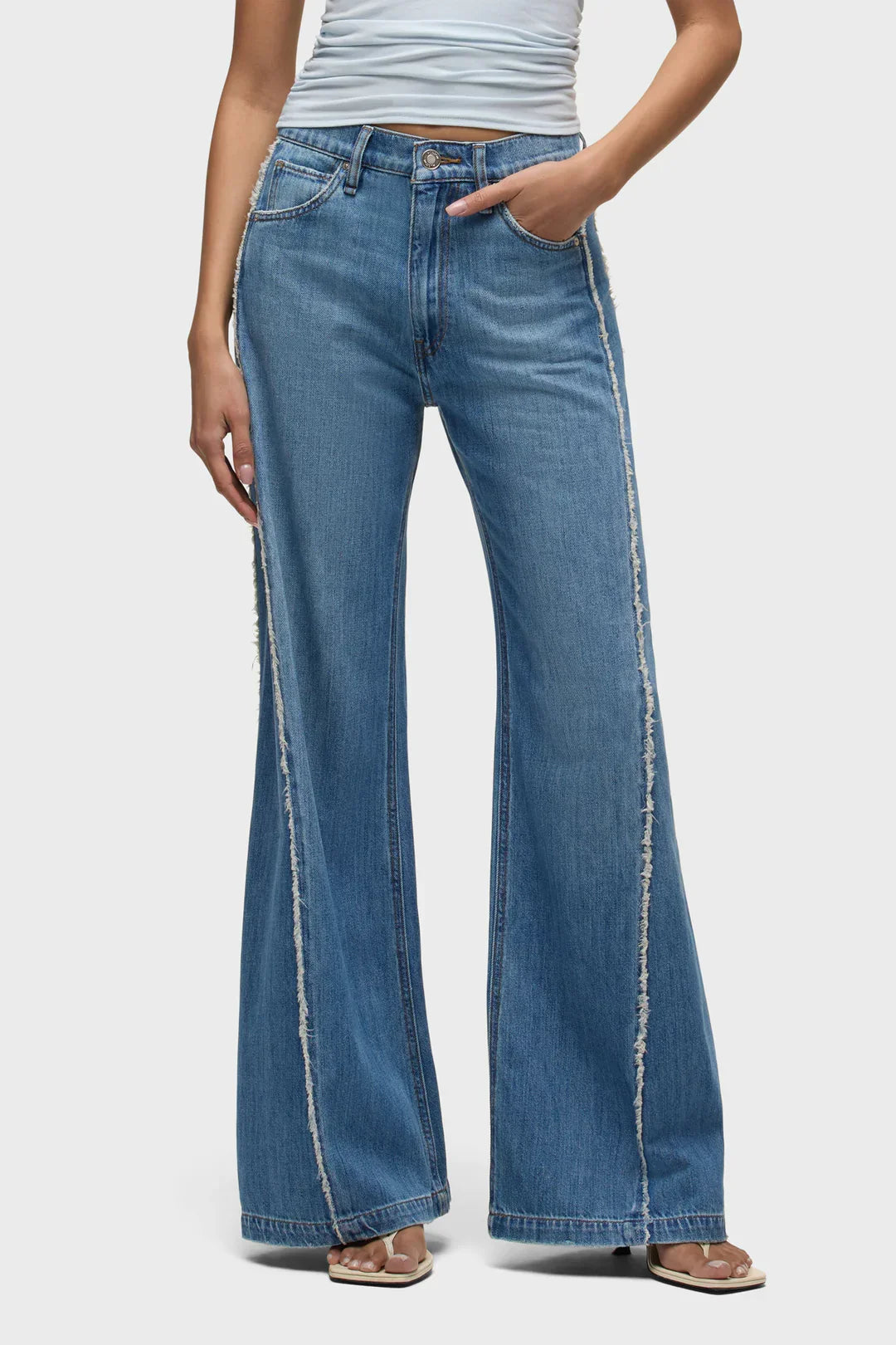 Jodie Loose Fit Wide Leg w/ Frayed Seams