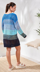 Ombr√© Stripe Openwork Cover-up Dress